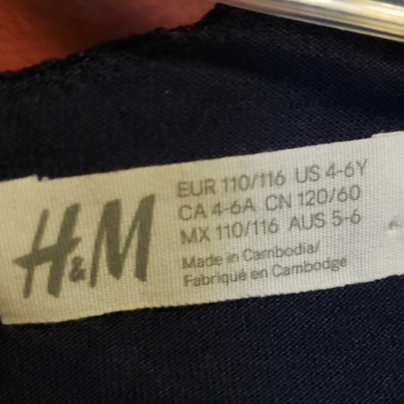 H & M Long Sleeve Navy Blue Lace Dress Size 4-6 Y - Picture 9 of 13